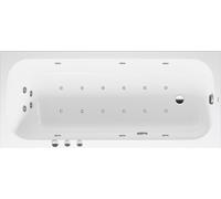 Bañera de hidromasaje Duravit Quatego, versión empotrada, 1 respaldo inclinado, marco, juego de desagüe y rebosadero, Combi-System P, 1800x800mm, 760613000CP1000