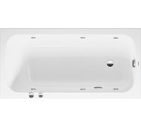 Bañera de hidromasaje Duravit Quatego, versión empotrada, 1 respaldo inclinado, marco, juego de desagüe y rebosadero, sistema de chorro, 1500x750mm, 760609000JS1000