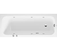 Bañera de hidromasaje Duravit Quatego, versión empotrada, 1 respaldo inclinado, marco, juego de desagüe y rebosadero, sistema de chorro, 1700x700mm, 760611000JS1000