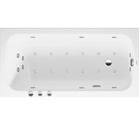 Bañera de hidromasaje Duravit Quatego, versión empotrada, 1 respaldo inclinado, marco, juego de desagüe y rebosadero, Combi-System P, 1500x750mm, 760609000CP1000