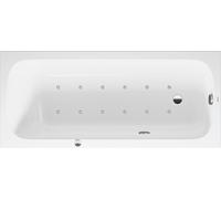 Bañera de hidromasaje Duravit Quatego, versión empotrada, 1 respaldo inclinado, marco, juego de desagüe y rebosadero, sistema de aire, 1700x750mm, 760612000AS0000