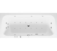 Bañera de hidromasaje Duravit Quatego, versión empotrada, 2 respaldos inclinados, marco, juego de desagüe y rebosadero, Combi-System E, 1800x800mm, 760614000CE1000