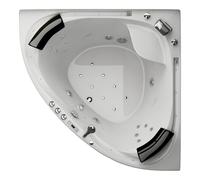 Bañera de hidromasaje esquina bañera Jet-Line cascada circundante LED CALEFAC...