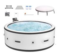 Bañera de hidromasaje inflable, capacidad para 4-6 personas, temperatura máxima de 40 °C, spa portátil para patio, jardín y uso al aire libre