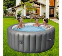 Bañera de hidromasaje inflable para 2-6 personas, spa portátil al aire libre con calor rápido, masaje de burbujas de 180 grados e iluminación LED, fácil instalación para relajación en el jardín y el