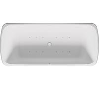 Bañera de hidromasaje Quatego de Duravit, exenta, 2 inclinaciones hacia atrás, revestimiento sin juntas, juego de desagüe y rebosadero en blanco, sistema de aire, 1800x800mm, 760911000AS0000