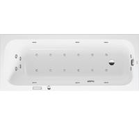 Bañera de hidromasaje Quatego de Duravit, versión empotrada, 1 respaldo inclinado, marco, juego de desagüe y rebosadero, Combi-System E, 1700x700mm, 760611000CE1000