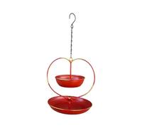 Bañera de pájaro para exterior, Bebedero vintage de hierro en forma de corazón | Baño de pájaros metálico con gancho | para jardín, terraza, balcón, árbol, , alféizar de la ventana