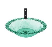 Bañera de pájaros de flores transparente montada en la pared | 9 pulgadas extraíble PP Basin | Soporte de hierro para jardín colgante | Estación de beber al aire libre para pájaros silvestres