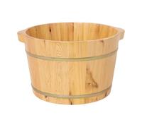 Bañera de pie de madera, cubo para baño de pies de madera de ciprés, 12 mm de grosor, 36,5 x 25 cm, madera natural, para relajación, circulación sanguínea en casa, sauna