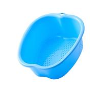 Bañera de pie grande de plástico portátil para baño de pies, spa para uñas y tobillos, color azul