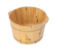 Bañera de pies de madera, 36,5 x 25 cm, cubo de madera, cubo de pedicura, baño de burbujas para familias, baños de pies