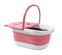 Bañera de pies plegable bañera para remojo masaje con asas | Bañera de pies con spa para el hogar, apartamento, dormitorio, centro de spa, viajes, hotel, hombres, mujeres, padres, rosa