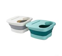 Bañera de Pies Plegable con para soporte para Móvil y Tapa - Portátil para Remojo hasta Talla 46 - para compacto 40x30cm para Hogar y Viaje