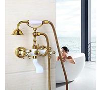 Bañera Dorada Bañera De Baño Teléfono Teléfono Mural Montada Matada Metal Metal Bañera De La Bañera Ducha Grito De Ducha