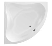Bañera esquinera de 140 x 140 cm, color blanco, acrílico, diseño moderno, remojo de mesa, fácil de instalar, perfecta para baños pequeños
