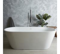 Bañera Exenta Moderna Oval Blanca Con Doble Respaldo - 1500mm x 750mm - con Rebosadero Blanco - Covelly