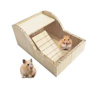 Bañera Hamster,Contenedor de Madera con Escalera | Inodoro De Baño De,para Mascotas Pequeñas En Interior, Salón, Jaula, Baño Y Dormitorio para Gerbos, Chinchillas Y Erizos