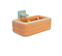 Bañera Hinchable Bañeras inflables plegables for todo el cuerpo, baño de vapor, piscina interior, portátil for adultos(Orange A 150x84x50cm)