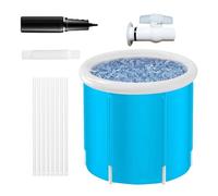 Bañera hinchable - con bomba de aire y cesta hinchable - Bañera plegable para la ducha y el remojo, para adultos y niños, para interior y exterior, casa, viaje, camping y SP