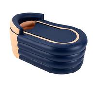 Bañera hinchable para adultos, 140 cm, plegable, con bomba de aire, apta para personas de 5,9 pies y 220 libras, (naranja, azul)