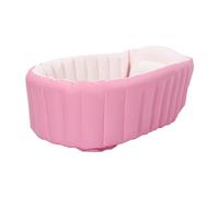Bañera hinchable para bebés y bebés, bañera de PVC inflable para niños pequeños con bomba de aire y kit de reparación para bebés recién nacidos, niños y niñas, 98 x 64 x 28 cm (rosa)