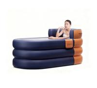 Bañera Hinchable Portátil con Bomba Inalámbrica Comodidad Tipo SPA, PVC Grueso, 2 Drenaje, Plegable para Casa, Apartamento, Viaje(Orange,160 x 84 x 65cm)