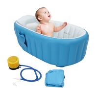 Bañera inflable, bañera para bebés con bomba inflable y kit de reparación, bañera infantil de PVC plegable, para bebés recién nacidos con 0 - 3 años de edad (azul)