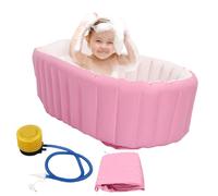 Bañera inflable, bañera para bebés con bomba inflable y kit de reparación, bañera infantil de PVC plegable, para bebés recién nacidos con 0 - 3 años de edad (rosa)
