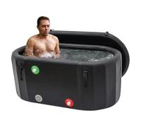 Bañera inflable, baño de hielo ovalado premium con bolsa de transporte, bomba inflable, barril de hielo aislado para interior y exterior, terapia de frío para atletas, baño de hielo frío para el hogar