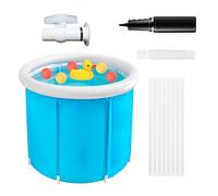 Bañera inflable | con bomba de aire y cesta portátil incluida | Bañera de PVC con remojo y de pie para niños y adultos, uso en gimnasio, hogar, baño, interior, exterior, spa, camping y viajes