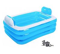 Bañera inflable para adultos para 2 personas, bañera inflable independiente con función portátil plegable para spa de adultos, piscina plegable universal para interiores y exteriores con bomba de aire