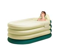 Bañera Inflable para Adultos, portátil, Plegable e Independiente, de PVC | Estiramiento sentado cuerpo completo baño vapor portátil inflador eléctrico(Green,140cm)