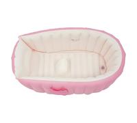 Bañera inflable para bebé, color rosa, bañera para bebé niña con bomba de aire, bañera antideslizante de PVC con columna central, bañera portátil rosa para recién nacidos, viajes