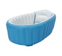 Bañera inflable para bebés Bañera de bebé Bañera de PVC hinchable para niños pequeños con bomba de aire y kit de reparación para bebés recién nacidos niños y niñas 98 x 64 x 28 cm (azul)
