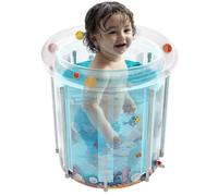 Bañera inflable portátil - Bañera plegable de PVC, bañera profunda | Bañera compacta con barril de hielo para adultos, bañera de hidromasaje de burbujas independiente con de drenaje para ducha