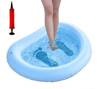 Bañera inflable redonda hecha de PVC resistente, perfecto para calmar los pies cansados, conveniente para viajes y relajación al aire libre (azul)