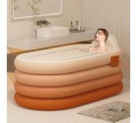 Bañera Inflable y Plegable para Adultos con Bomba Aire eléctrica para Ducha | Piscina inflable independiente spa y piscina plegable uso universal(Red,120cm)
