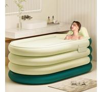 Bañera Inflable y Plegable para Adultos con Bomba Aire eléctrica para Ducha | Piscina inflable independiente spa y piscina plegable uso universal(Green,120cm)