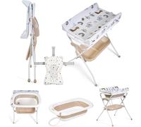 Bañera Ms BabyWorld ZOE Beige con Patas, Cambiador, Cojín Reductor y Cesta de Almacenamiento