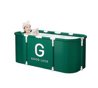 Bañera No Hinchable Bañera de Hidromasaje para Adultos Sin Instalación Bañera Plegable Portátil para Baño Caliente Fácil de Instalar, Ideal para Exteriores, Interiores (Color : Green, Size : 47.2''*