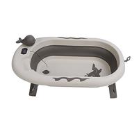 Bañera para bebé, Bañista Grueso Sentado Tumbado con Fondo Antideslizante Cubo de Baño Plegable Portátil para Uso Diario (Nube Crepuscular Gris)