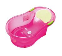 Bañera para bebé dBb Remond de 0 a 6 meses con sistema de asiento integrado y tapón de drenaje, color rosa.