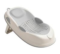Bañera para bebé para recién nacido | Soporte de baño para bebé, asiento antideslizante para bañera infantil con soporte suave para la columna vertebral y pies plegables, gris