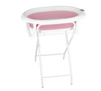 Bañera para bebés con soporte, ergonómica para bebés, con soporte, cierre compacto, organizador para padres, hasta 10 kg, Style 1, 85 x 47 x 85 cm, rosa