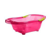 Bañera para bebés dBb Remond, apta para niños de 4 meses a 3 años, con orificio de drenaje y tapón, color rosa.