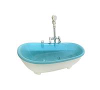Bañera para Casa de Muñecas Accesorio Decorativo para Muebles Miniatura Simulación de Bañera para Juego de Simulación Baño de Madera Adecuada para, Azul