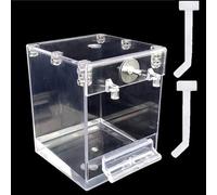 BañEra para PáJaros BañO Enjaulados Accesorios para Pájaros,Suministros para Jaulas de Pájaros con Ganchos,Comederos para Pájaros Pequeños,Canarios y Periquitos con inyector Agua(Color:Clear)