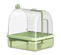 Bañera para pájaros, divertida fuente automática para loros y pequeñas mascotas, caja de ducha para periquitos, cacatúas, jaula, accesorio de baño automático para pájaros