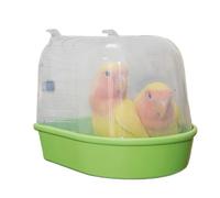 Bañera para pájaros y Mascotas, contenedor de Transparente extraíble, Caja de Ducha para periquitos, Suministro de Jaula con Soporte de Agua, estación de baño de Loros para pinzones Canarios